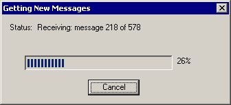 Status: Receiving: message 218 of 578